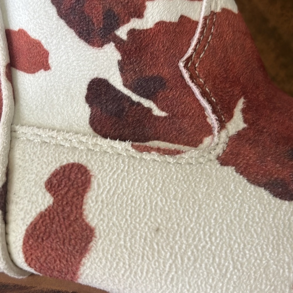 Revolve Brown and White Suede Cowgirl Boots Size 8 - Picture 12 of 14